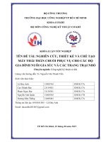 IUH - KLTN Công nghệ kỹ thuật cơ khí - NGHIÊN CỨU, THIẾT KẾ VÀ CHẾ TẠO MÁY THÁI THÂN CHUỐI PHỤC VỤ CHO CÁC HỘ GIA ĐÌNH NUÔI GIA SÚC VÀ CÁC TRANG TRẠI NHỎ