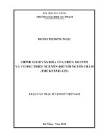 Chính sách văn hóa của chúa nguyễn và vương triều nguyễn Đối với người chăm (thế kỉ xvii xix)