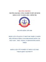 IUH - KLTN Luật Kinh tế - PHÁP LUẬT VỀ QUẢN LÝ THUẾ THU NHẬP CÁ NHÂN ĐỐI VỚI HOẠT ĐỘNG LIVESTREAM BÁN HÀNG TẠI VIỆT NAM – THỰC TRẠNG VÀ ĐỊNH HƯỚNG HOÀN THIỆN