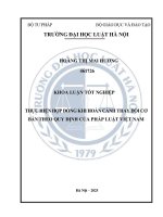 Khóa luận tốt nghiệp Luật học: Thực hiện hợp đồng khi hoàn cảnh thay đổi cơ bản theo quy định của pháp luật Việt Nam