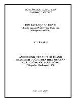 Tóm tắt Ảnh hưởng của một số thành phần dinh dưỡng Đến hiệu quả sản xuất giống Ốc bươu Đồng (pila polita deshayes, 1830)