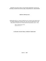 Tóm tăt tiếng anh Đặc Điểm dịch tễ học nhiễm sán lá gan nhỏ tại một số xã của tỉnh phú yên, yên bái và hiệu quả biện pháp can thiệp (2020 2023)
