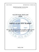 Khóa luận tốt nghiệp Luật học: Bảo vệ quyền của người lao động trong hoạt động cho thuê lại lao động ở Việt Nam