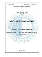 Khóa luận tốt nghiệp Luật học: Pháp luật về trách nhiệm của Nhà nước về đất đai đối với đồng bào dân tộc thiểu số