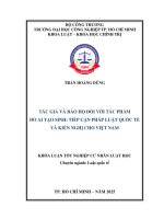 IUH - KLTN Luật quốc tế - Tác giả và bảo hộ đối với tác phẩm do AI tạo sinh: Tiếp cận pháp luật quốc tế và kiến nghị cho Việt Nam