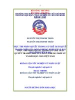 IUH - KLTN Luật Quốc tế - THỰC THI PHÁN QUYẾT TRONG CƠ CHẾ GIẢI QUYẾT TRANH CHẤP CỦA WTO: KHUNG PHÁP LÝ VÀ BÀI HỌC CHO VIỆT NAM