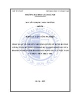 Khóa luận tốt nghiệp Luật học: Pháp luật về chuyển nhượng quyền sử dụng đất đã có hạ tầng kỹ thuật trong dự án bất động sản của doanh nghiệp kinh doanh bất động sản tại Việt Nam và thực tiễn thực thi