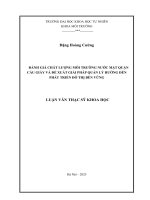Đánh giá chất lượng môi trường nước mặt quận cầu giấy và Đề xuất giải pháp quản lý hướng Đến phát triển Đô thị bền vững