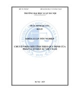 Khóa luận tốt nghiệp Luật học: Chuyển đổi giới tính theo quy định của pháp luật dân sự Việt Nam