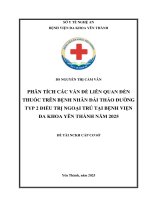 Phân tích các vấn Đề liên quan Đến thuốc trên bệnh nhân đái tháo đường ngoại trú tại bệnh viện Đa khoa yên thành năm 2025