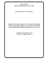 Đề tài nghiên cứu khoa học cấp Trường: Nghiên cứu thực trạng - xây dựng giải pháp nâng cao hiệu quả quản lý các đội tuyển thể thao sinh viên Trường Đại học Luật Hà Nội