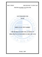 Khóa luận tốt nghiệp Luật học: Chế độ thai sản đối với lao động nữ theo pháp luật bảo hiểm xã hội Việt Nam