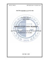 Khóa luận tốt nghiệp Luật học: Bảo vệ quyền lợi của người thứ ba ngay tình khi giao dịch dân sự vô hiệu