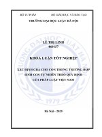 Khóa luận tốt nghiệp Luật học: Xác định cha cho con trong trường hợp sinh con tự nhiên theo quy định của pháp luật Việt Nam