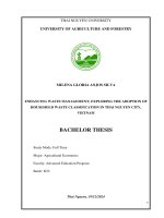 Enhancing waste management; exploring the adoption of household waste classification in thai nguyen city, vietnam