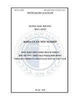 Khóa luận tốt nghiệp Luật học: Điều kiện phát sinh trách nhiệm bồi thường thiệt hại ngoài hợp đồng theo quy định của pháp luật dân sự Việt Nam