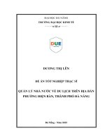 Quản lý nhà nước về du lịch trên Địa bàn phường Điện bàn, thành phố Đà nẵng