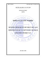 Khóa luận tốt nghiệp Luật học: Mô hình chính quyền đô thị ở Việt Nam thời Pháp thuộc và những giá trị tham khảo đối với hiện nay