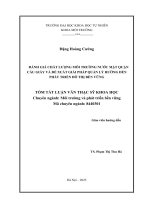 Đánh giá chất lượng môi trường nước mặt quận cầu giấy và Đề xuất giải pháp quản lý hướng Đến phát triển Đô thị bền vững (tt)
