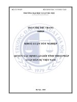 Khóa luận tốt nghiệp Luật học: Quyền xác định lại giới tính theo pháp luật dân sự Việt Nam