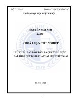 Khóa luận tốt nghiệp Luật học: Xử lý tài sản bảo đảm là quyền sử dụng đất theo quy định của pháp luật Việt Nam