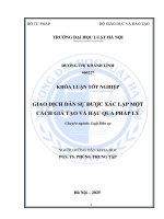 Khóa luận tốt nghiệp Luật học: Giao dịch dân sự được xác lập một cách giả tạo và hậu quả pháp lý
