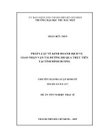 Luận văn pháp luật về kinh doanh dịch vụ giao nhận vận tải Đường bộ qua thực tiễn tại tỉnh bình dương