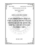 Khóa luận tốt nghiệp Luật học: Can thiệp nhân đạo và việc cấm sử dụng vũ lực trong quan hệ quốc tế, những vấn đề lý luận và thực tiễn