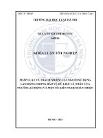 Khóa luận tốt nghiệp Luật học: Pháp luật về trách nhiệm của người sử dụng lao động trong bảo vệ dữ liệu cá nhân của người lao động và một số kiến nghị hoàn thiện