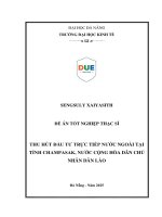 Thu hút Đầu tư trực tiếp nước ngoài tại tỉnh champasak, nước chdcnd lào