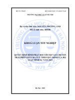 Khóa luận tốt nghiệp Luật học: Quyết định hình phạt đối với tội vận chuyển trái phép chất ma tuý theo quy định của Bộ luật Hình sự năm 2015