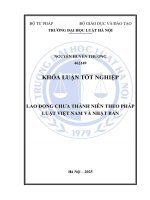 Khóa luận tốt nghiệp Luật học: Lao động chưa thành niên theo pháp luật Việt Nam và Nhật Bản