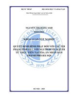 Khóa luận tốt nghiệp Luật học: Quyết định hình phạt đối với các tội phạm tình dục với người dưới 16 tuổi từ thực tiễn tại Toà án nhân dân thành phố Hà Nội