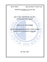 Khóa luận tốt nghiệp Luật học: Tội xâm phạm quyền sở hữu công nghiệp trong Bộ luật Hình sự năm 2015