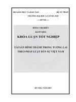 Khóa luận tốt nghiệp Luật học: Tài sản hình thành trong tương lai theo pháp luật dân sự Việt Nam