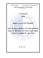 Khóa luận tốt nghiệp Luật học: Trách nhiệm hình sự của người phạm tội gây rối trật tự công cộng theo pháp luật hình sự Việt Nam