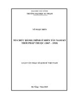 Tổ chức hành chính Ở miền tây nam kỳ thời pháp thuộc (1867 – 1918)