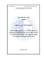 Khóa luận tốt nghiệp Luật học: Trách nhiệm hình sự của người phạm tội lợi dụng ảnh hưởng đối với người có chức vụ, quyền hạn để trục lợi theo quy định của pháp luật hình sự Việt Nam