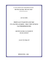 Luận văn pháp luật về quyền làm việc của người lao Động   thực tiễn Áp dụng tại tỉnh bình dương