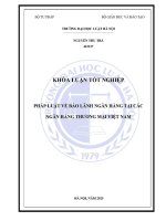 Khóa luận tốt nghiệp Luật học: Pháp luật về bảo lãnh ngân hàng tại các ngân hàng thương mại Việt Nam
