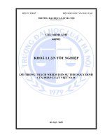 Khóa luận tốt nghiệp Luật học: Lỗi trong trách nhiệm dân sự theo quy định của pháp luật Việt Nam