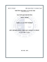 Khóa luận tốt nghiệp Luật học: Huỷ bỏ hợp đồng theo quy định của pháp luật Việt Nam