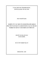 Luận văn nghiên cứu các nhân tố Ảnh hưởng Đến khoản phải thu ngắn hạn của khách hàng tại các doanh nghiệp xây dựng và bất Động sản niêm yết