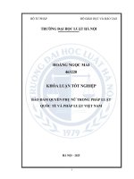 Khóa luận tốt nghiệp Luật học: Bảo đảm quyền phụ nữ trong pháp luật quốc tế và pháp luật Việt Nam