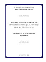 Phát triển mô hình phân lớp cảm xúc của người dùng thông qua các bình luận tiếng việt trên mạng xã hội