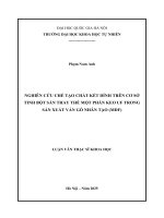 Nghiên cứu chế tạo chất kết dính trên cơ sở tinh bột sắn thay thế một phần keo uf trong sản xuất ván gỗ nhân tạo (mdf)