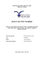 Giải pháp giải quyết việc làm Đối với giáo viên mầm non ngoài công lập trong thời kỳ dịch covid 19