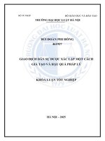 Khóa luận tốt nghiệp Luật học: Giao dịch dân sự được xác lập một cách giả tạo và hậu quả pháp lý