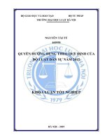 Khóa luận tốt nghiệp Luật học: Quyền hưởng dụng theo quy định của Bộ luật Dân sự năm 2015