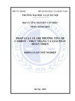Khóa luận tốt nghiệp Luật học: Pháp luật về thị trường tín chỉ carbon - Thực trạng và giải pháp hoàn thiện